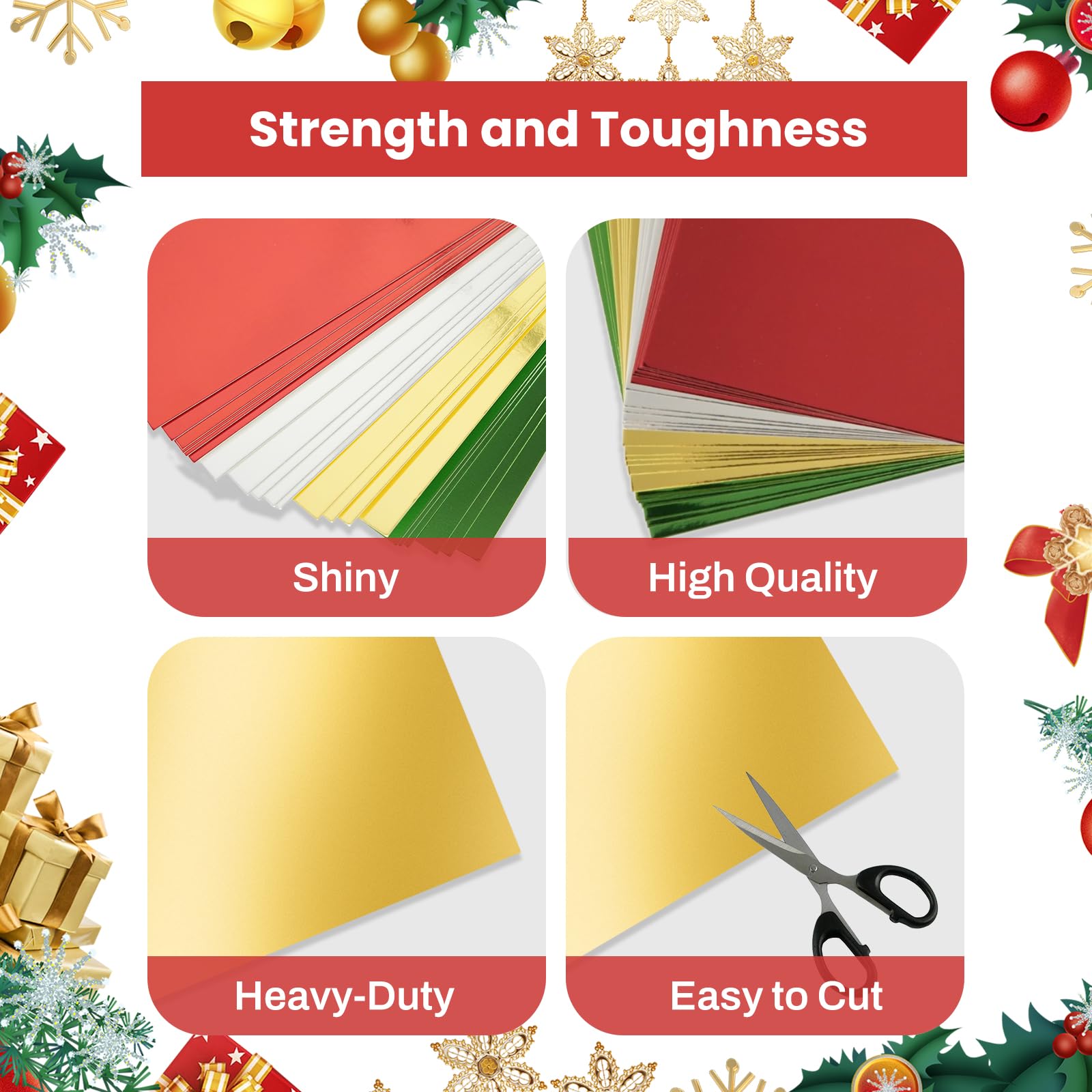 24 Sheets Christmas Mirror Cardstock Paper A4 - Image 4