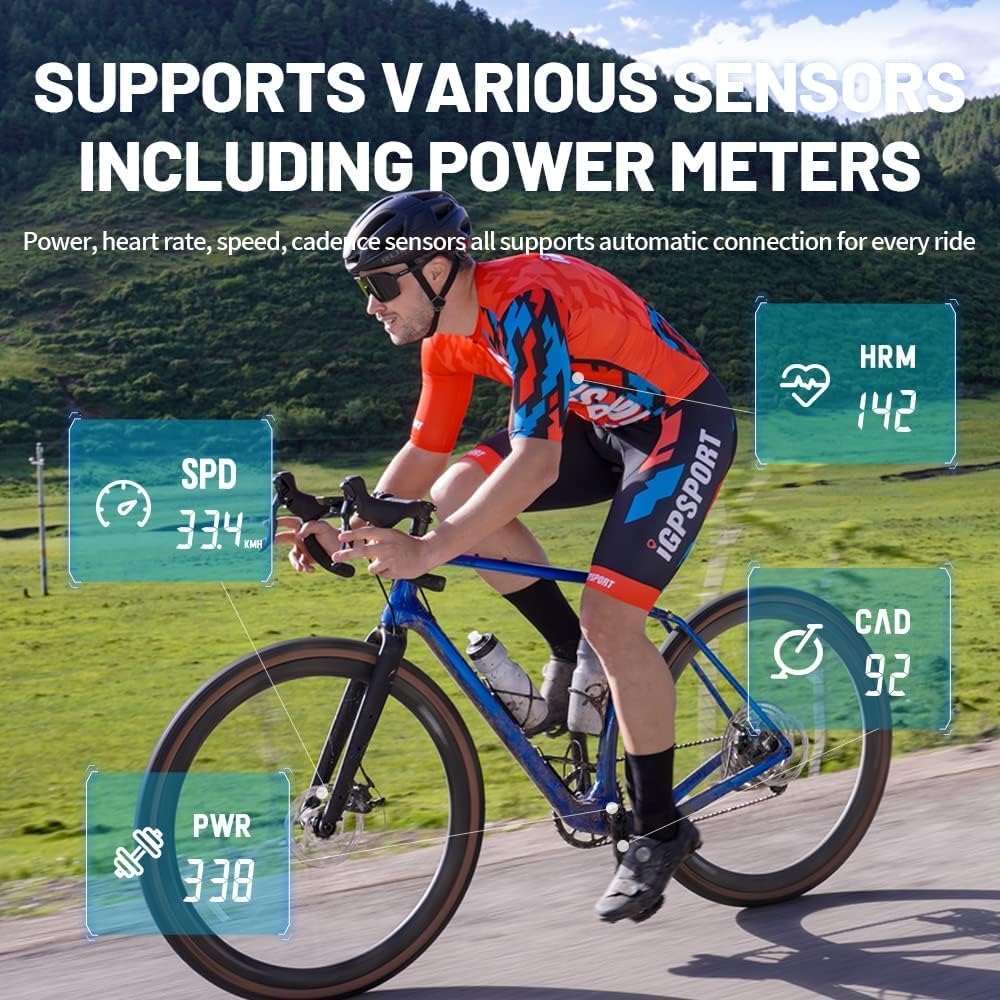 WDX- Komputer rowerowy, GPS Komputer rowerowy Wodoodporny Bezprzewodowy rower Inteligentny komputer Prędkościomierz 5 System satelitarny Duży ekran 2,6 cala Pomiar prędkości