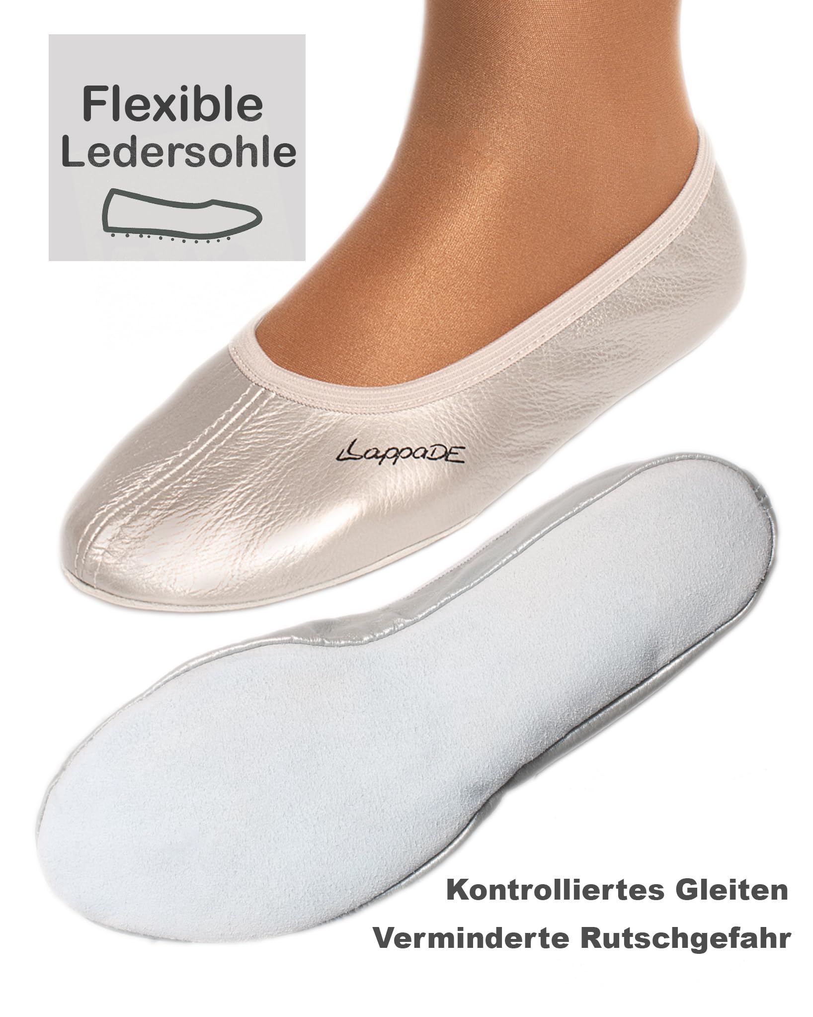Lappade Noir, Blanc, Bleu Jeans, Rose, Violet, Rouge Chaussures de Gymnastique, Chaussons, Chaussons de Gymnastique avec Semelle en Cuir Taille 22-46