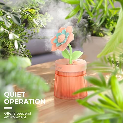 Miniatura 6 de Gardenia Humidificador de escritorio para dormitorio, humidificador silencioso de niebla fría con difusor y luz nocturna LED, apagado automático,