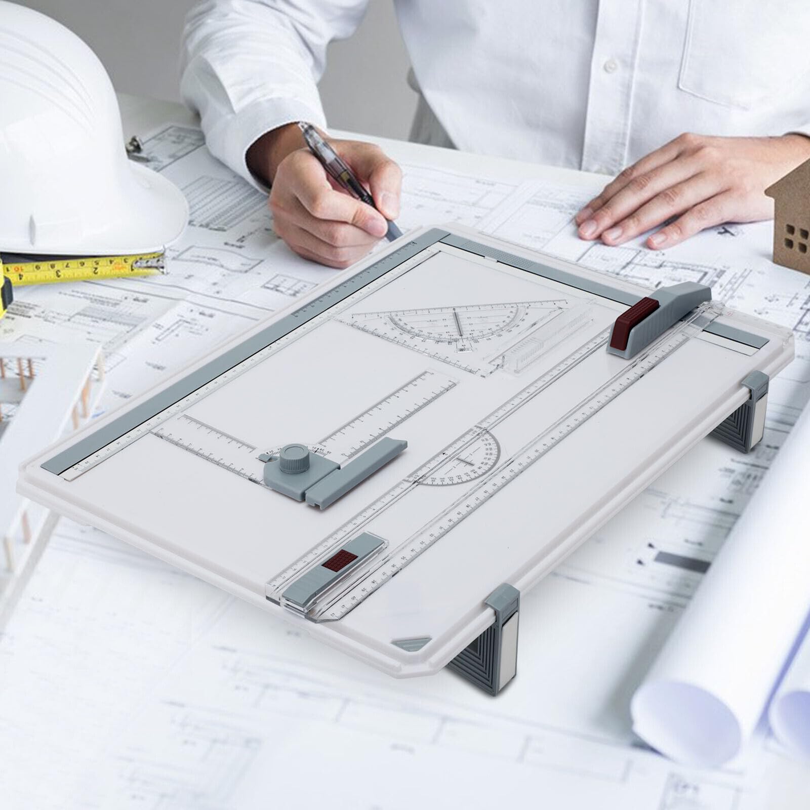 Zeichenplatte A3 Zeichenbrett Professioneller Zeichentisch mit Schiebelineal Zeichendreieck und Maßstab T-Quadrat für Ingenieure Designer Studenten zum Exaktes Arbeiten und Studium