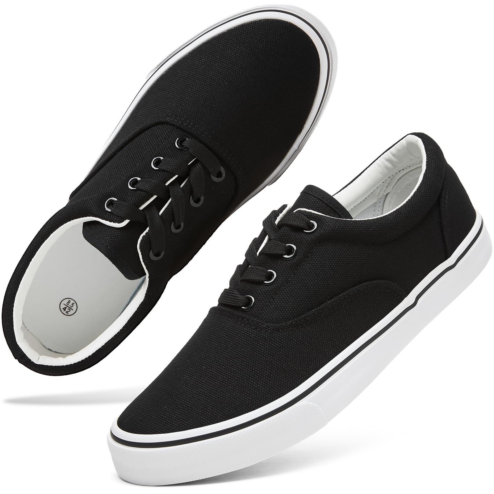 yageyan Men’s Low Top Canvas Walking Shoes Lace-up Fashion Sneakers Casual