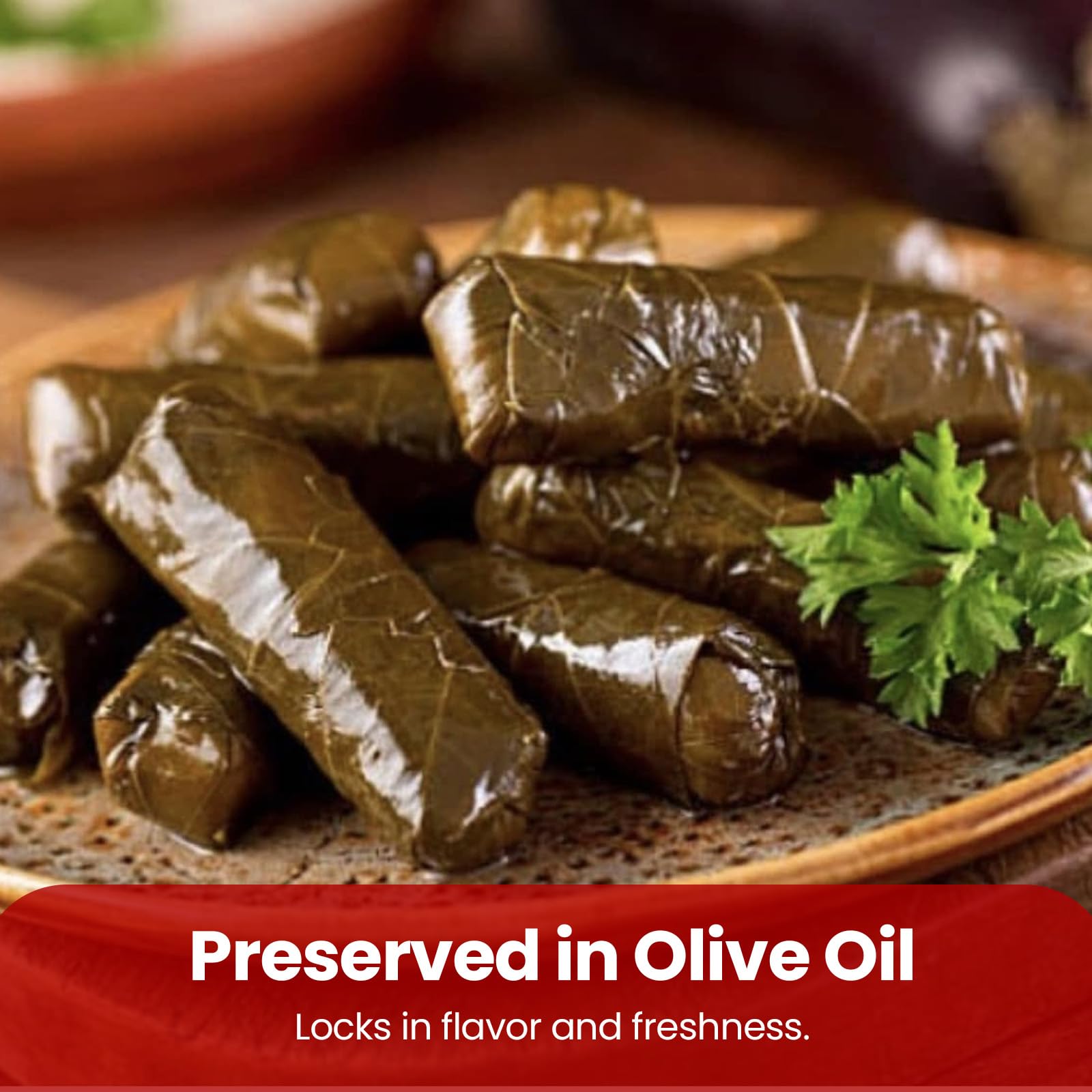 Bake and Tango Spicy Stuffed Grape Leaves with Olive Oil, 14 oz | Authentic Mediterranean Recipe, Premium Quality, Ready-to-Eat, Vegan and Gluten-Free Appetizer or Snack
