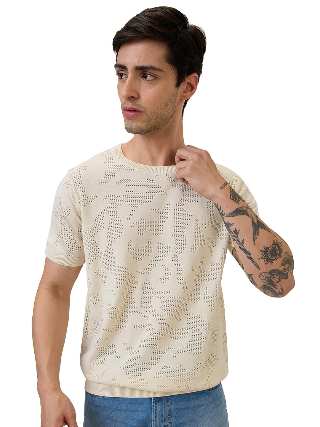 spykar Men Regular Fit Half Sleeves Solid Casual Sweater-picture-31
