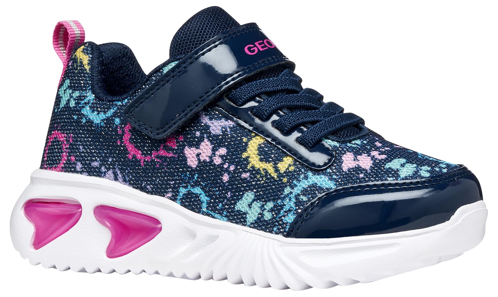 Geox J Assister Girl B Trainers, Blue/Multicolour, 29 EU