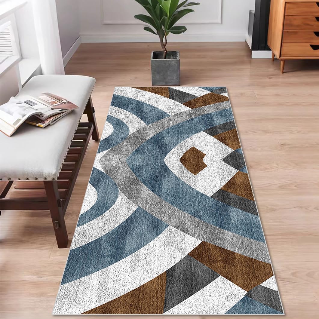 Tapis de Passage Couloir Antidérapant Tapis Cuisine Devant Evier Lavable 60 x 200 cm Tapis Chambre Long Tapis de Salon Tapis de Sol pour Entree Buanderie Salle de Bain Tapis étroit Tapis