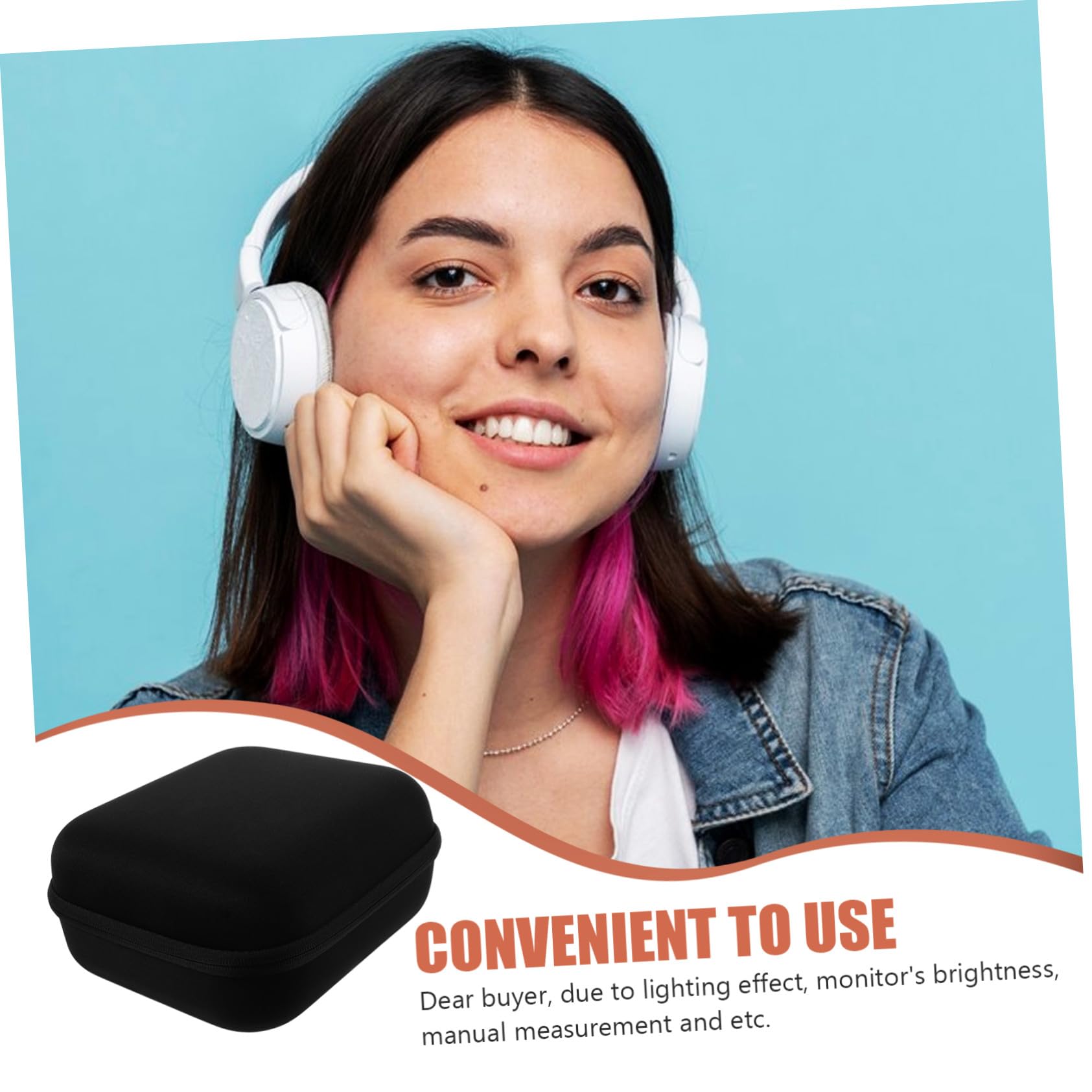 SHINEOFI Estuche Rígido EVA para Auriculares con Cremallera Resistente Golpes y Polvo con Dos Bolsillos de Malla para Accesorios para Transporte Diario y Actividades al Aire Color Negro