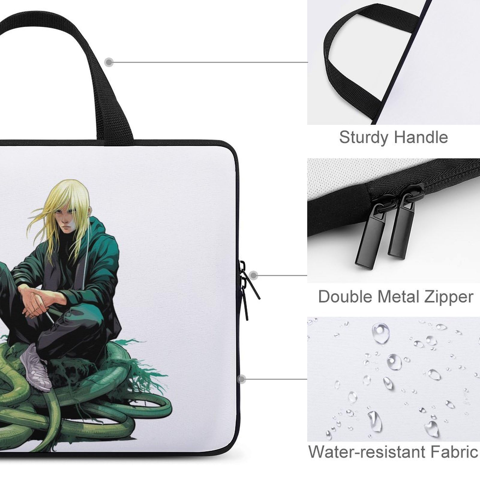 Custodia protettiva per computer portatile da 17", ultra sottile, leggera e impermeabile, in neoprene resistente, con cinturino da polso