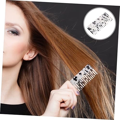 Miniatura 9 de Beaupretty Peine desenredante de pelo de tortuga de dientes anchos, sin mango, peine de peluquería con bolsillo de acetato para cabello grueso,