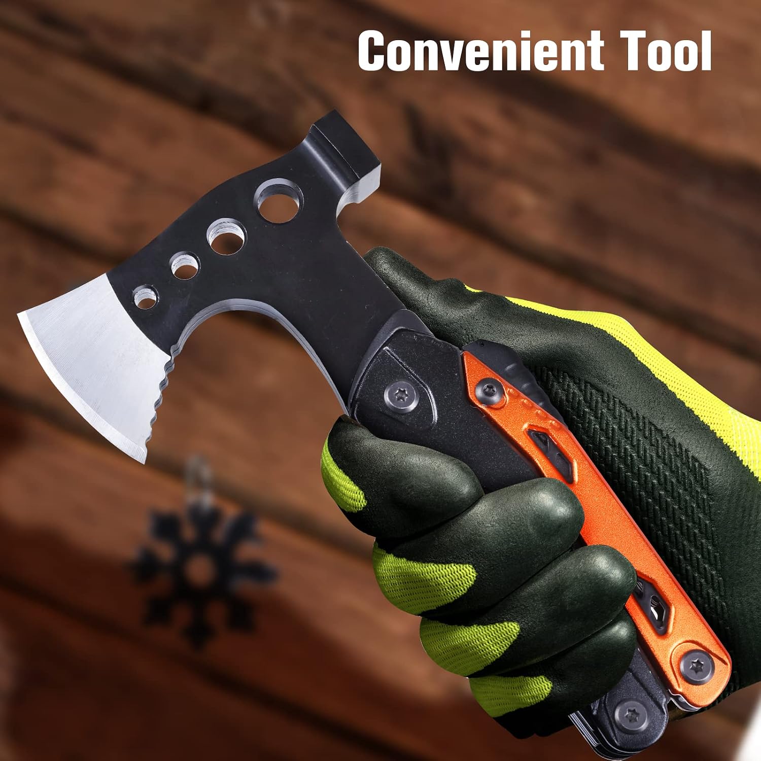 Sahara Sailor Multitool Survival Gear Outdoor Multi Tool Gifts for Men Women, 15 in 1 Hatchet with Knife Axe Hammer Saw Screwdrivers Pliers Bottle Opener Durable Sheath(18-in-1 Snowflake Extra Gift )