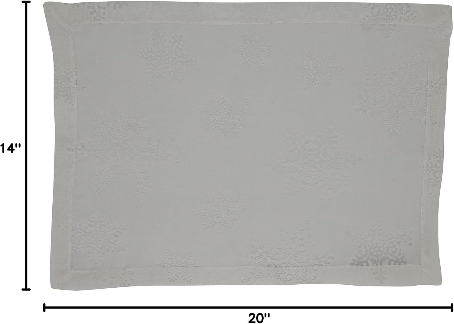 SARO LIFESTYLE Evening Collection Burnout Snowflake Design Placemats (Set of 4), 14"x20", White