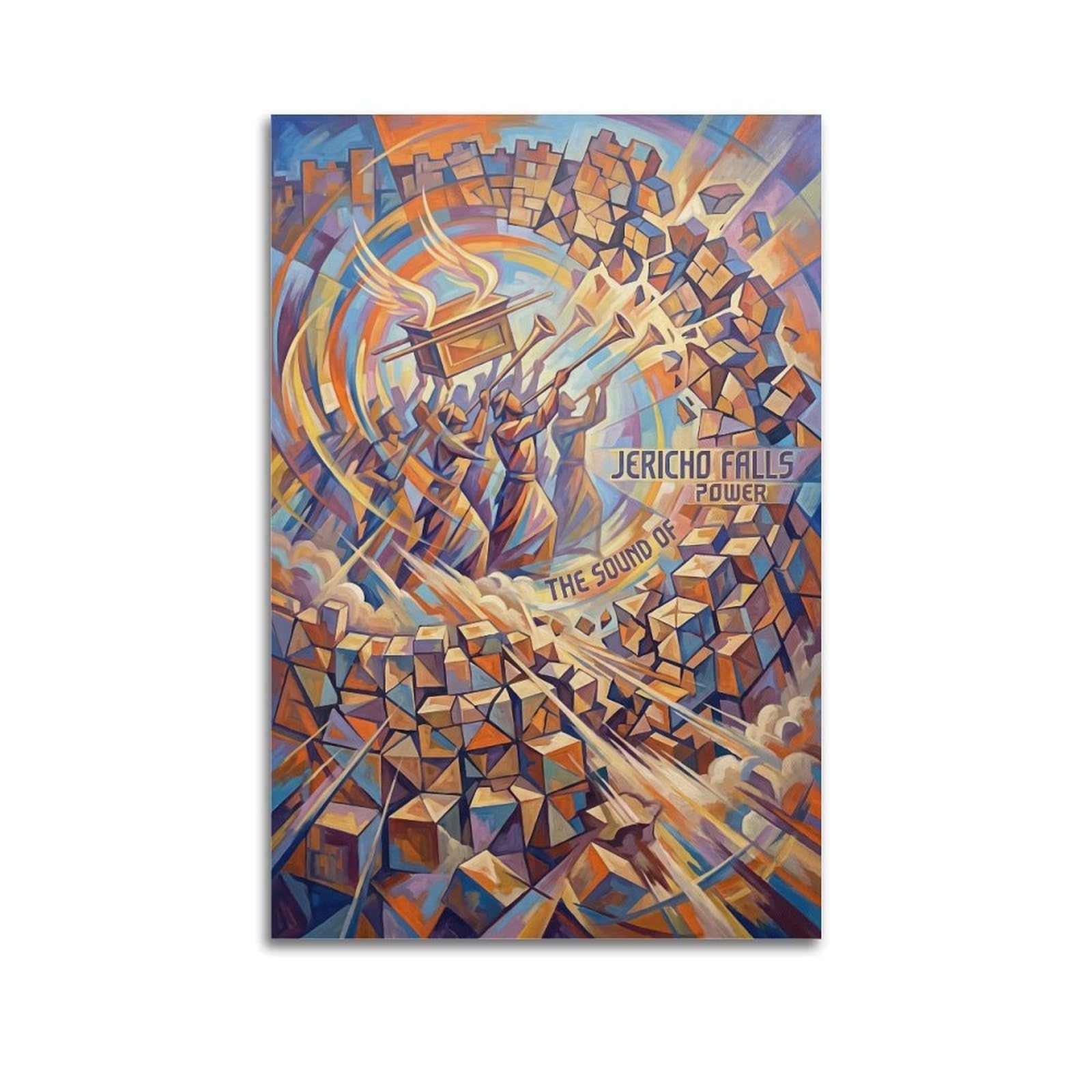OKNGB Sacred Bible Religious Poster The Fall of Jericho Decorative Painting Canvas Art Picture 24x36inch(60x90cm)