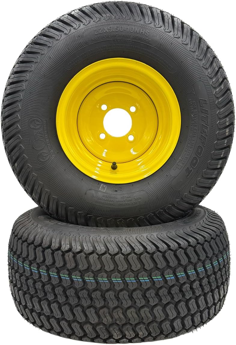 Set of 2-22x9.50-10 4 Ply Wheel Assembly