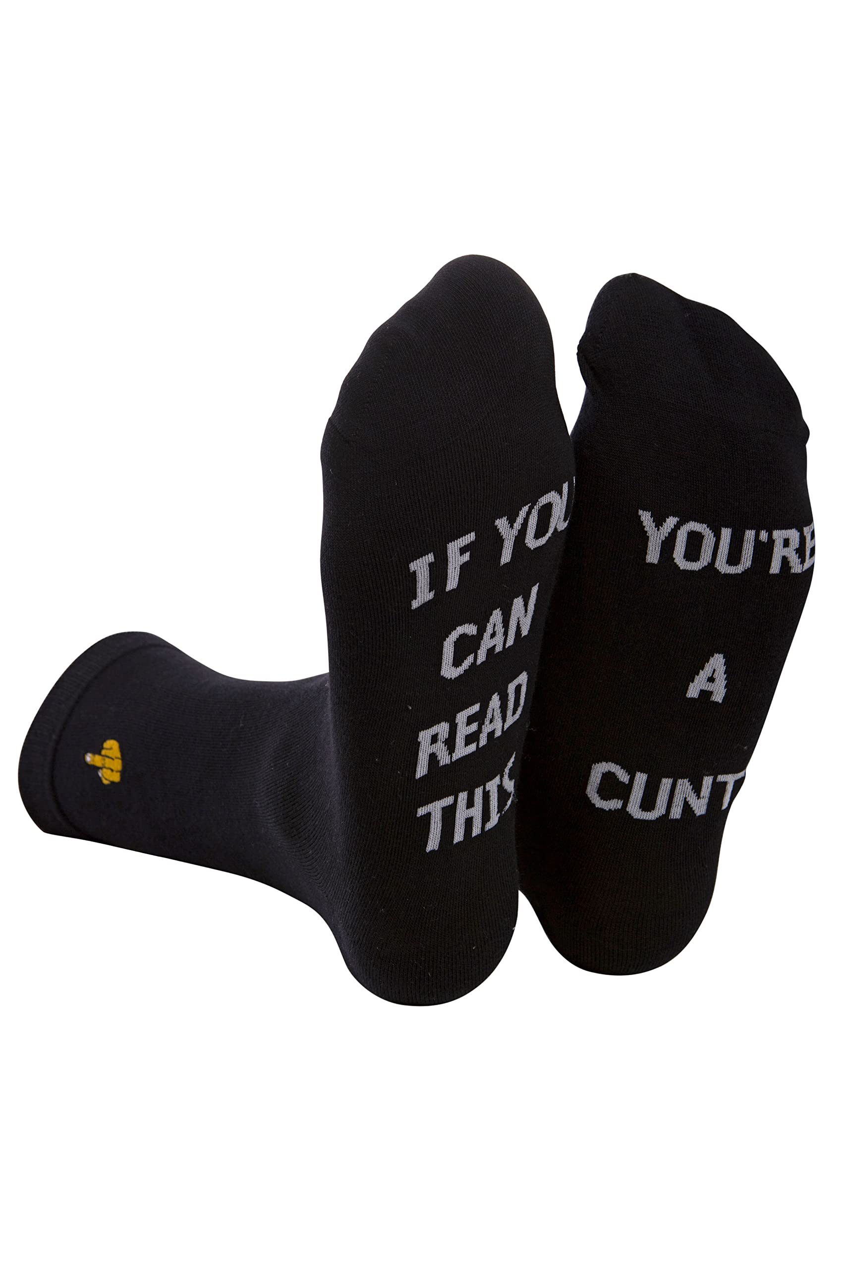 Funny Socks for Men & Women- Premium Quality Novelty Socks with Rude Slogan- Unique Humorous Gifts for Birthday- Cunt gifts with Funny Sayings (Combed Cotton, You're a Cunt - Black)