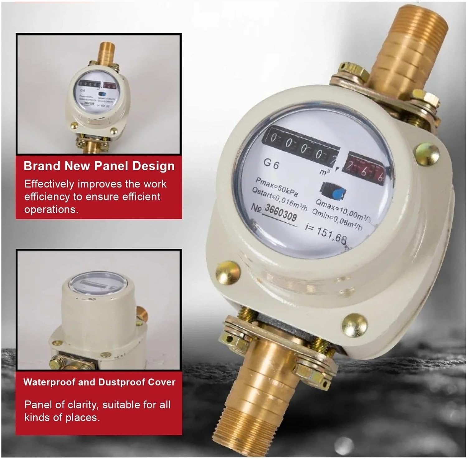 Medidor de flujo ultrasónico de alta precisión for gas de raíces, caudalímetro mecánico for gas natural, oxígeno, biogás, GLP, caudalímetro de desplazamiento positivo de grado industrial de 1"