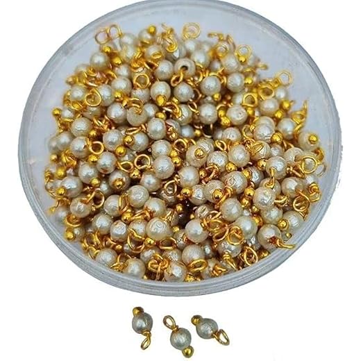 Gold Finish Pearl Latkan Beads 3mm