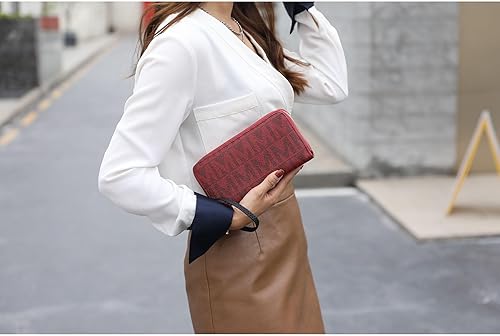 Vista 2 de MKF Collection Mia K - Cartera de pulsera para mujer, pequeña cartera de cuero vegano para tarjetas de crédito y bolsillo con cremallera, Pequeña