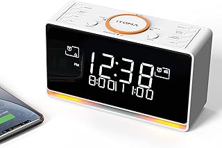 iTOMA DAB & FM Radio Alarm Clock with 40 Presets, Bluetooth,Dual Alarm,Sleep Timer,Dimmer Control, USB Charger and Earphone Jack 728