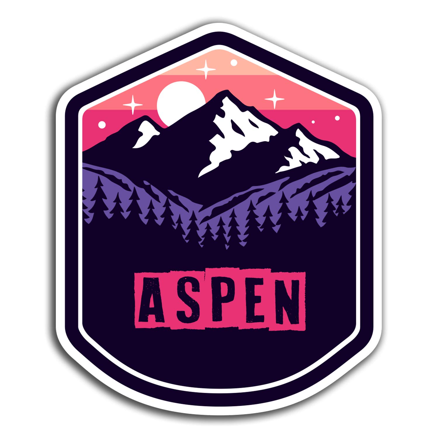 2 x 10cm Aspen Mountains Vinyl Stickers - Travel Sticker Laptop Luggage #23859 (10cm Tall)