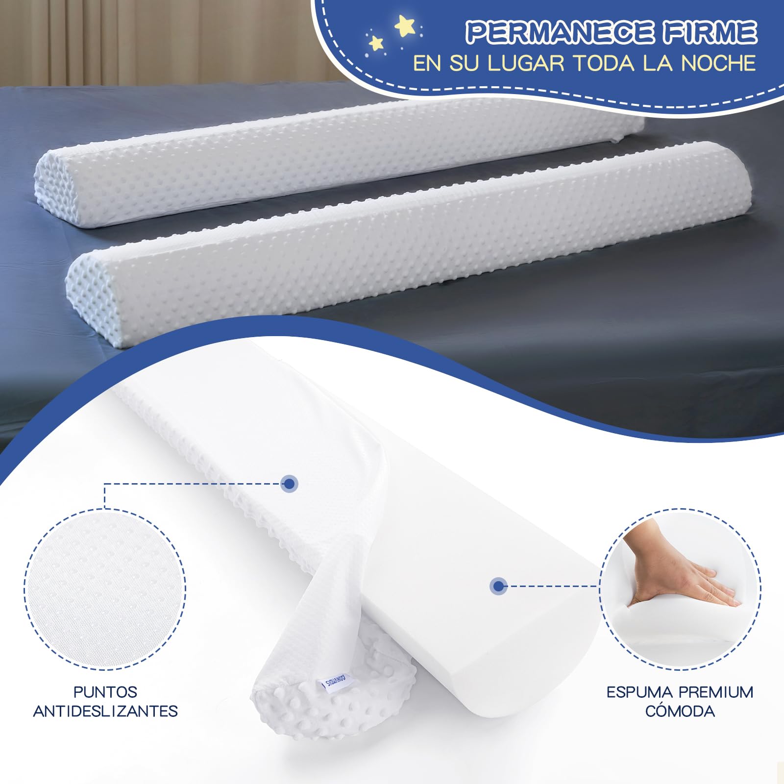 Barrière de Securite Enfant Lit avec Housse Antidérapante, Imperméable et Lavable Barrière de Lit pour Bébés et Personnes âgées, Facile à Transporter Convient à Tous Les Lits