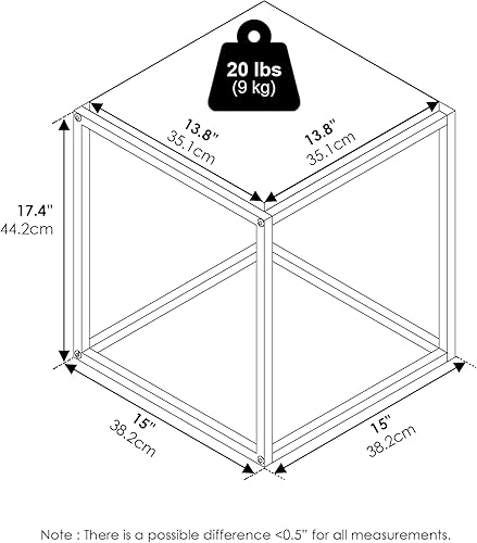Miniatura 87 de Furinno Camnus Modern Living - Mesa auxiliar, color nogal Columbia Nuez Columbia,gris roble francés,Americano,Walnut Cove,Mármol Blanco,Roble,Blanco