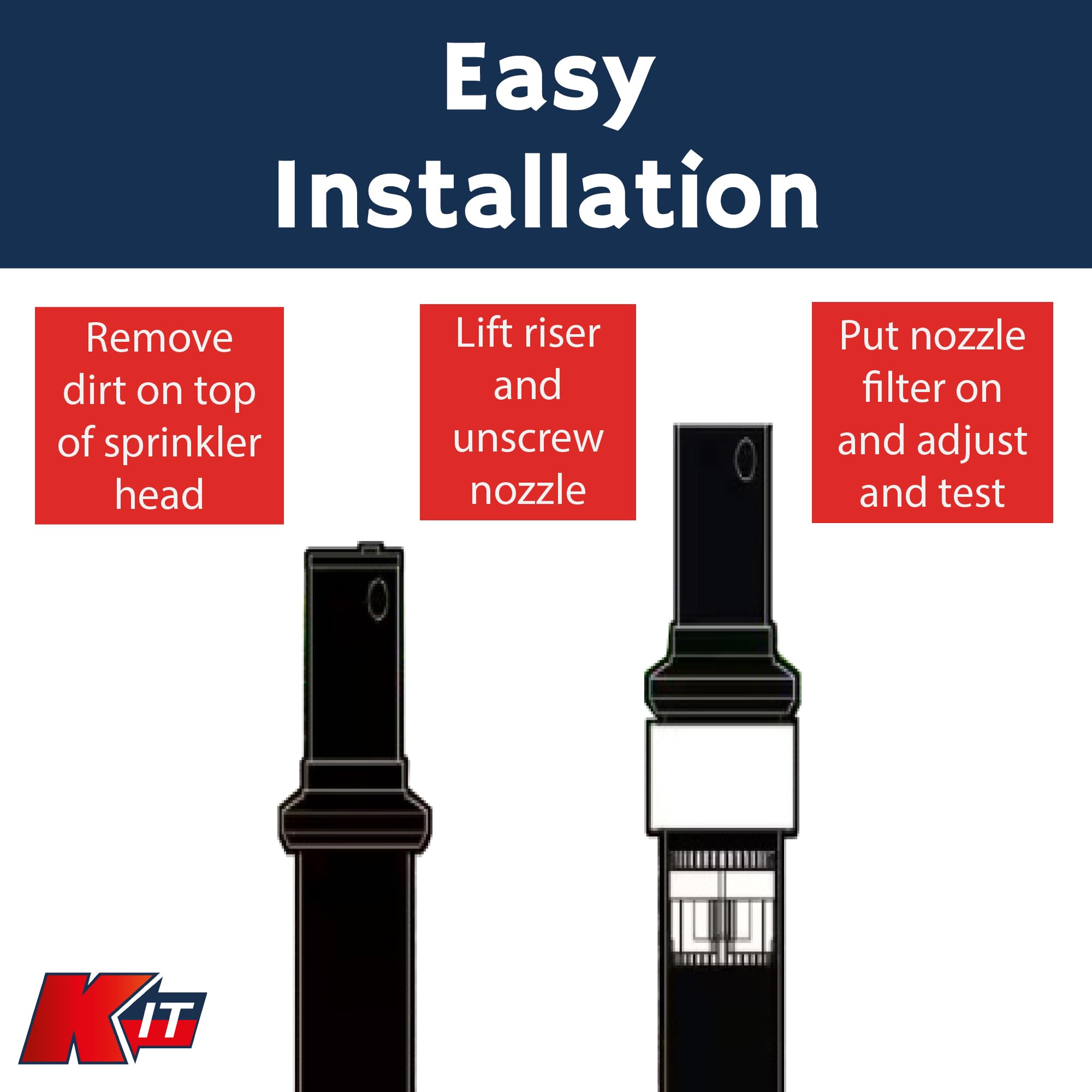 KLift-It - Extensor de aspersor de rotor – Acoplador de 2 pulgadas con tubo de aspersor de válvula de retención – Se adapta a Hunter I-20, Orbit, K-Rain – 5 unidades
