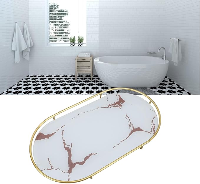Bandeja Organizadora para Baño, Bandeja de Almacenamiento Decorativa miniatura 6