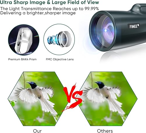 Miniatura 2 de FIMEE Zoom 10-30X50 Telescopio monocular para adultos de alta potencia con adaptador para teléfono inteligente y trípode para telescopio, telescopio