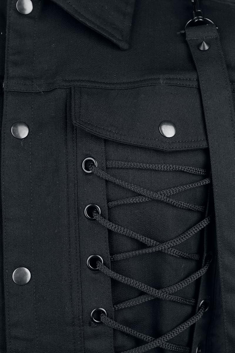 Nolen Vest Mens Black Männer Weste schwarz Gothic, Rockwear