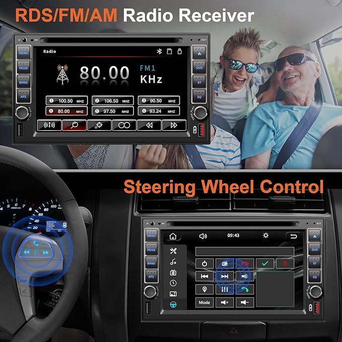 Radio coche doble din 7" CD/DVD Bluetooth pantalla táctil miniatura 4