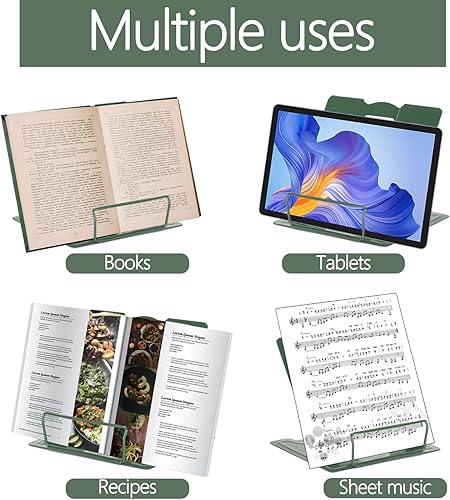 Miniatura 5 de Soporte de Libros de Metal Ajustable Portador de Libros para Lectura