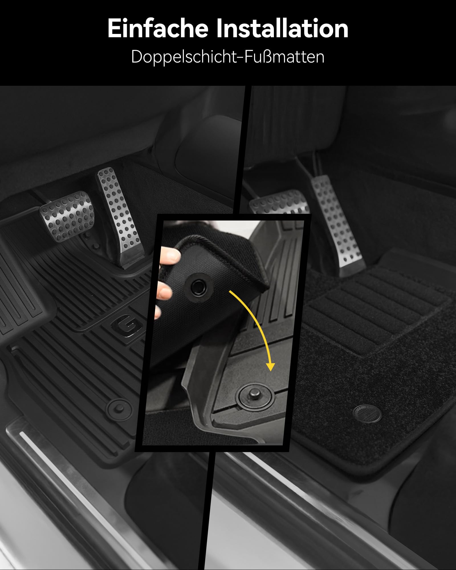 3W Fußmatten & Autoteppiche für Mercedes Benz G Klasse W463 2020-2026 | TPE Thorex™ Allwetter | 3D Maßgeschneiderte Passform | Hundefreundlich Auto Zubehör | Wasserdicht & Kratzfest | Antirutsch