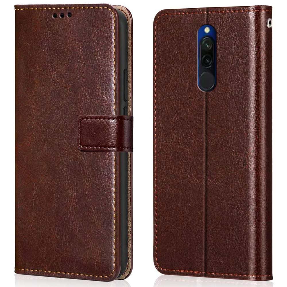 WOW IMAGINE Shock Proof Flip Cover Back Case Cover for Xiaomi Mi Redmi 8 (Flexible | Leather Finish | Card Pockets Wallet & Stand | Chestnut Brown) (B081DSXWRJ) Amazon Price History, Amazon Price Tracker