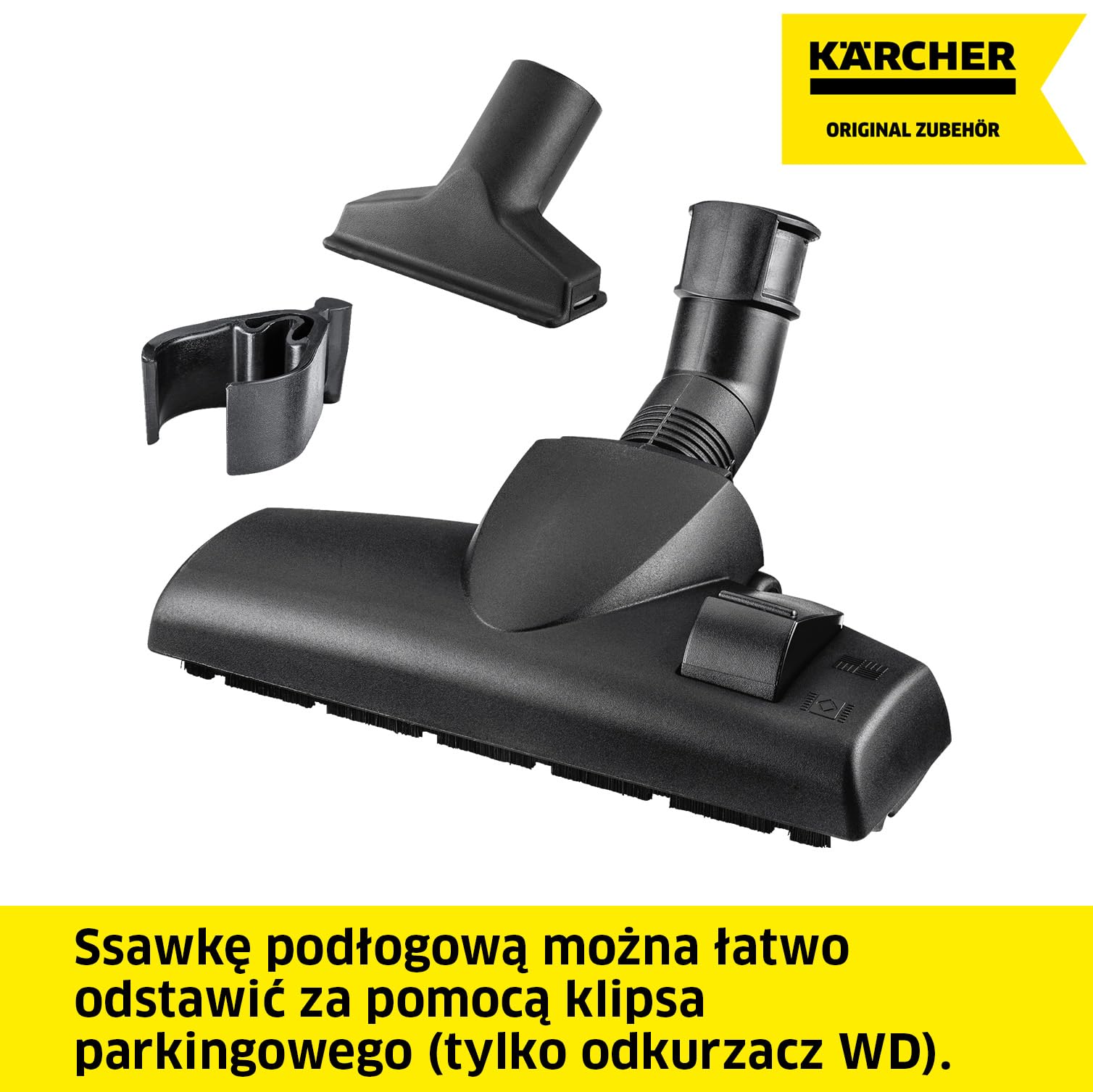 Kärcher Household kit, 1 przełączana ssawka podłogowa, 1 ssawka do tapicerki, 1 klips parkingowy (tylko do odkurzaczy WD), akcesoria do odkurzaczy na mokro/sucho Kärcher WD i odkurzaczy piorących SE