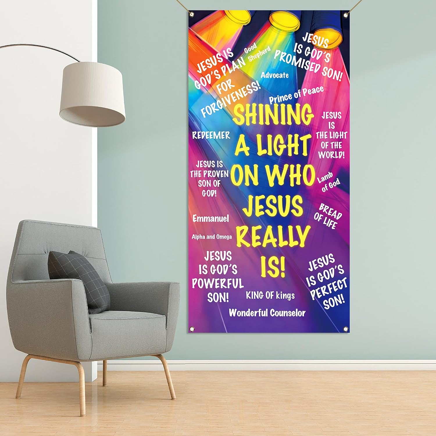 Vohado Glow VBS Door Cover Kids 2026 Summer Bible School Illuminate Light Themed Party Decoration Classroom Front Porch Banner Decor