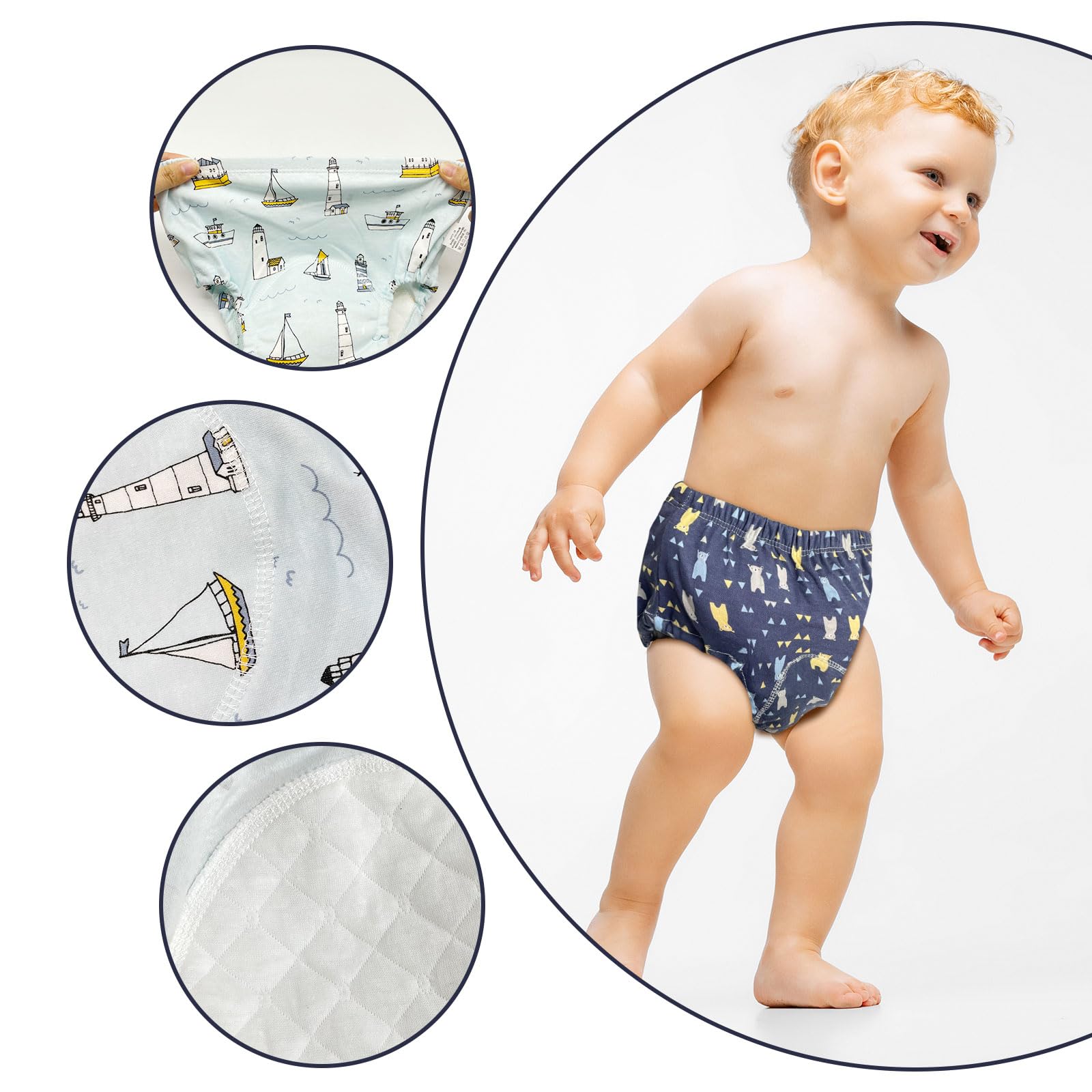 3 Culottes D'apprentissage FUIPVGI - Coton Lavable, 2-3 Ans, Motifs Enfants - Garçon/fille