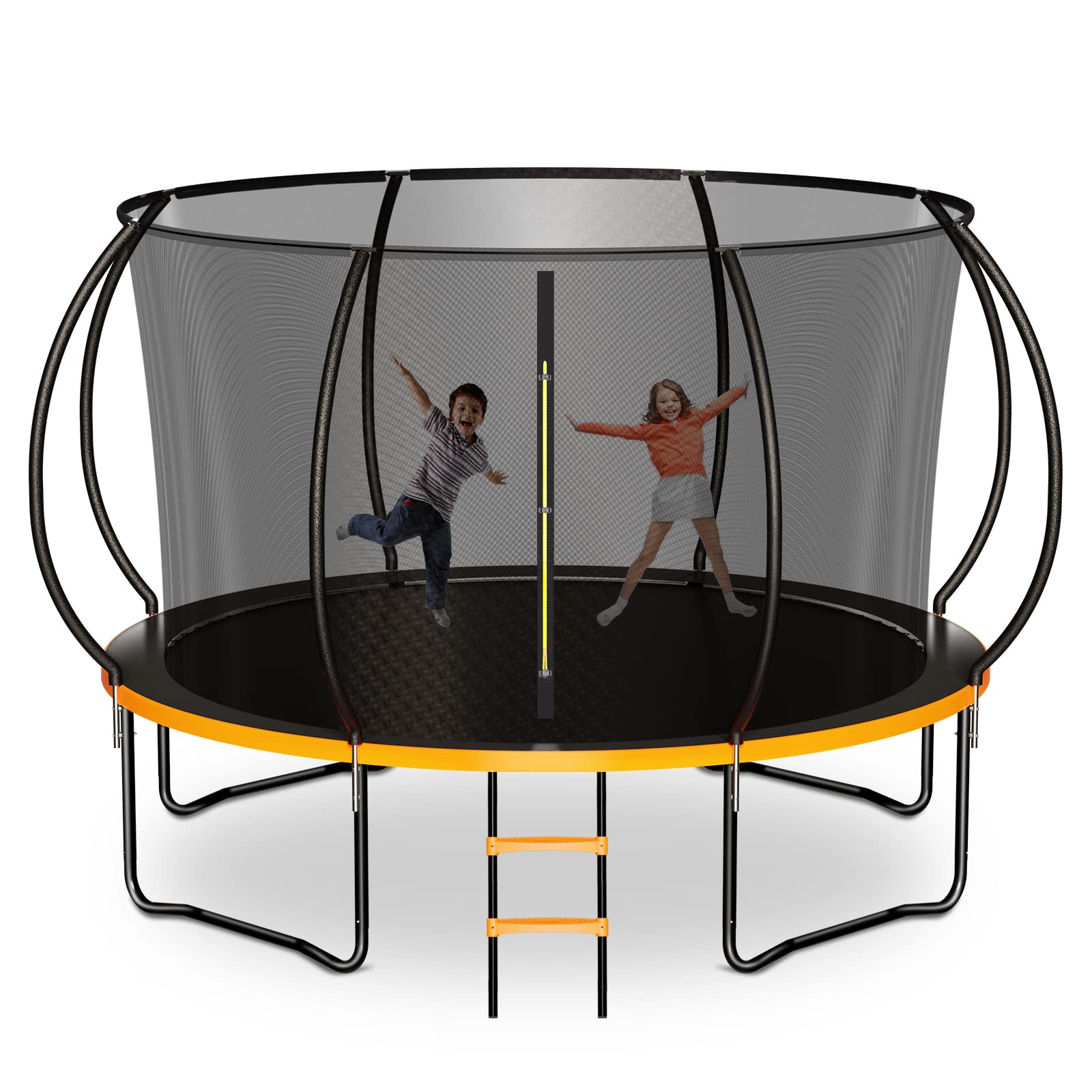 Zevemomo Trampoline for Kids and Adults, 14FT Recreational Kids Trampoline with Safety Enclosure Net & Ladder, Outdoor Recreational Trampolines for Backyard Use
