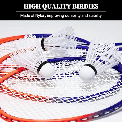 Miniatura 7 de Zdgao Juegos de bádminton para patio trasero, red de bádminton portátil con ajustador de tensión, juego de 4 raquetas de bádminton, 3 volantes