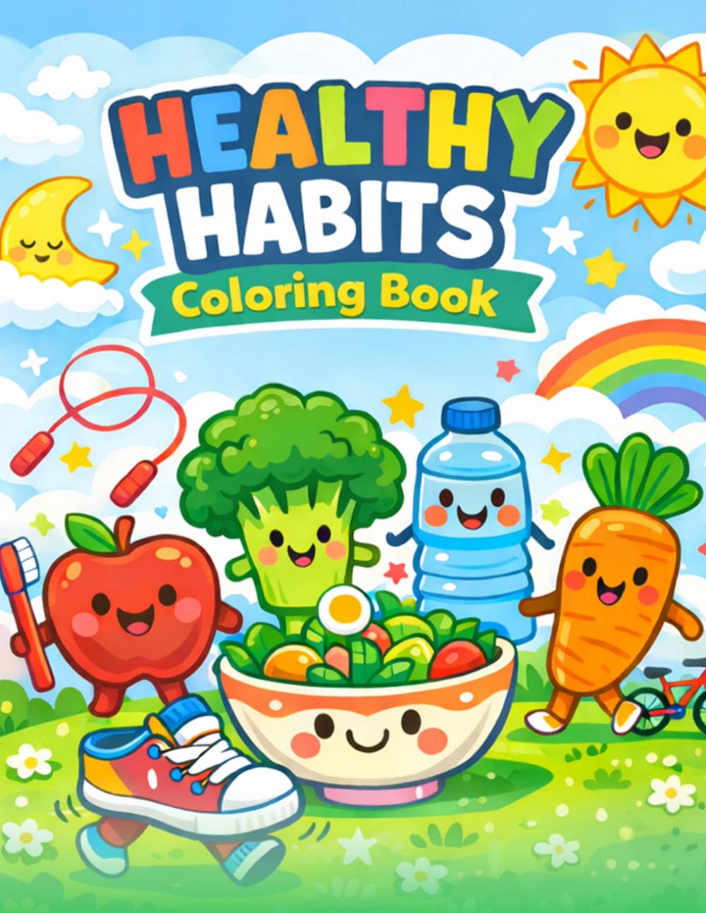 Healthy Habits Coloring Book: Fun & Easy Coloring Pages for Kids (Colorbrew House A–Z Coloring Series)