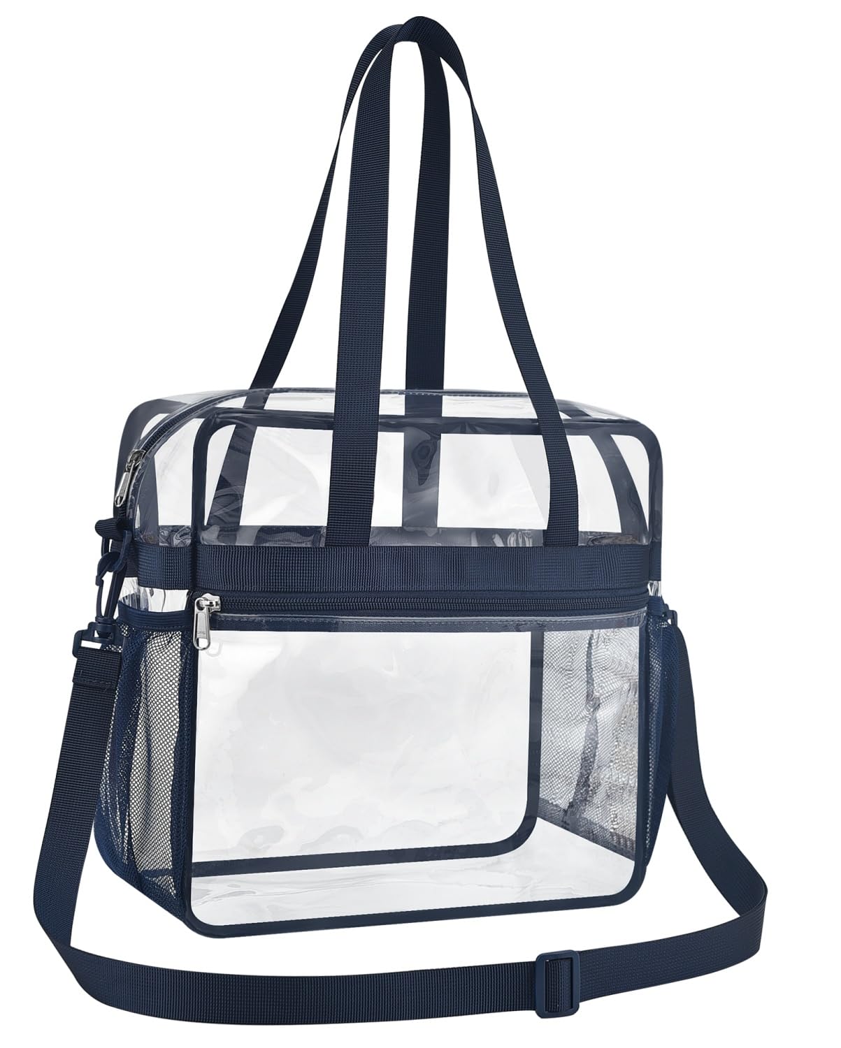 Paxiland Clear Bag for Stadium Events, 12x6x12 inches Tote Bag with Detachable Reinforced Strap for Sports Concert and Work