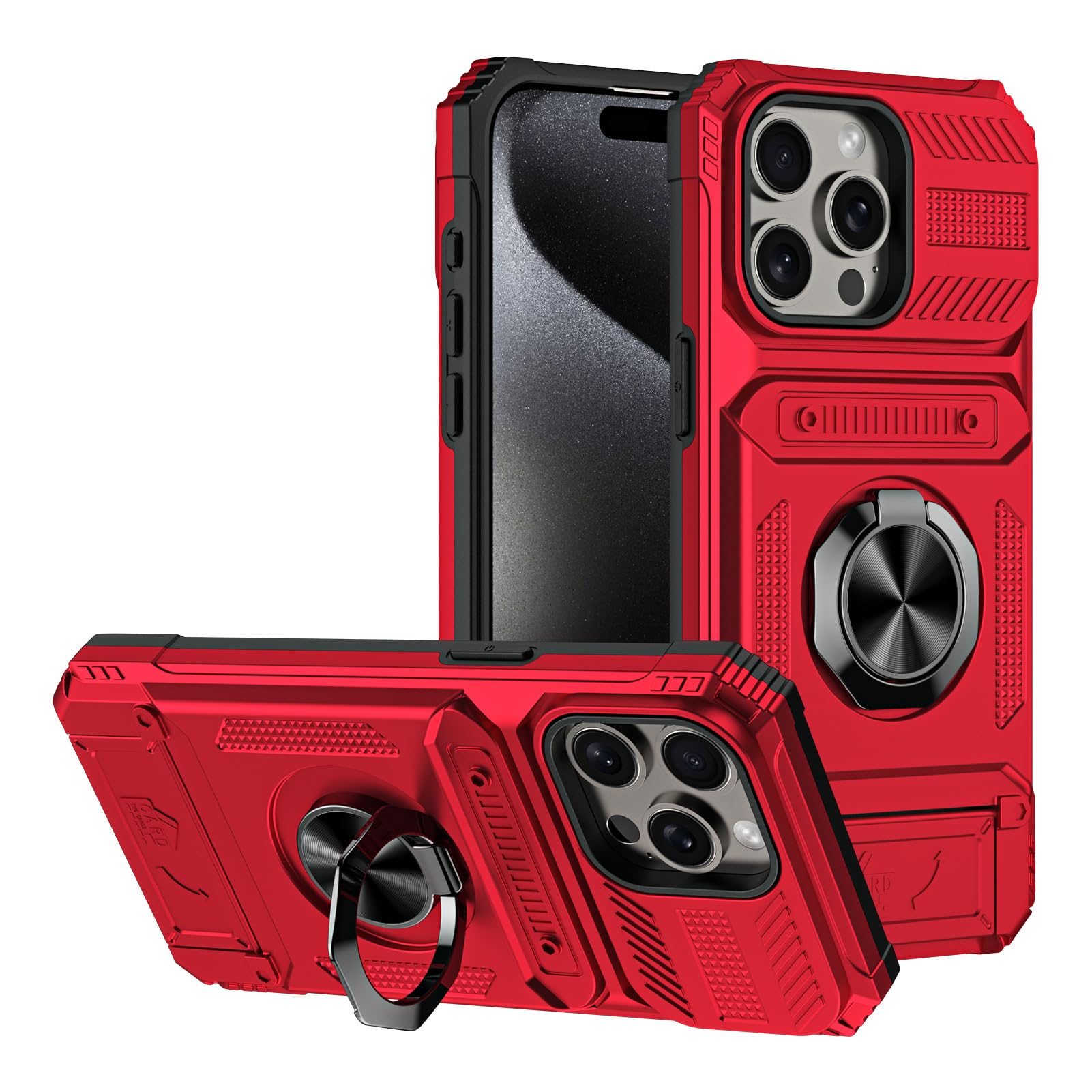 Case for T-Mobile Revvl 7 Pro 5G,TPU+PC [Built-in Magnetic Kickstand] with Card Holder Dual-Layer Design Heavy Duty Shockproof Protection Phone Case