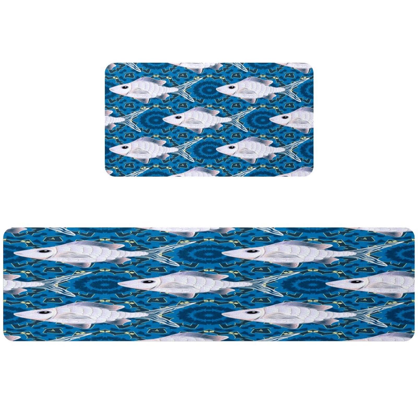 Tapetes de cocina con patrón de peces VAPOKF alfombras lavables de alta densidad y confort