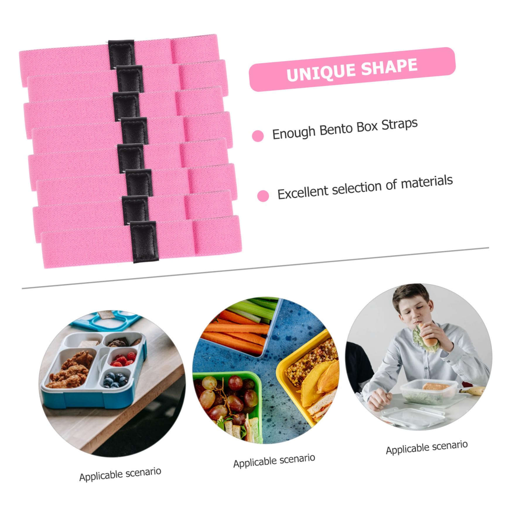 Accessorio Cucina Pratico Set 10 Cinghie Elastiche Per Lunch Box - Fascette Per Contenitori Cibo Portatile Set 10 Cinghie Colorate Riutilizzabili