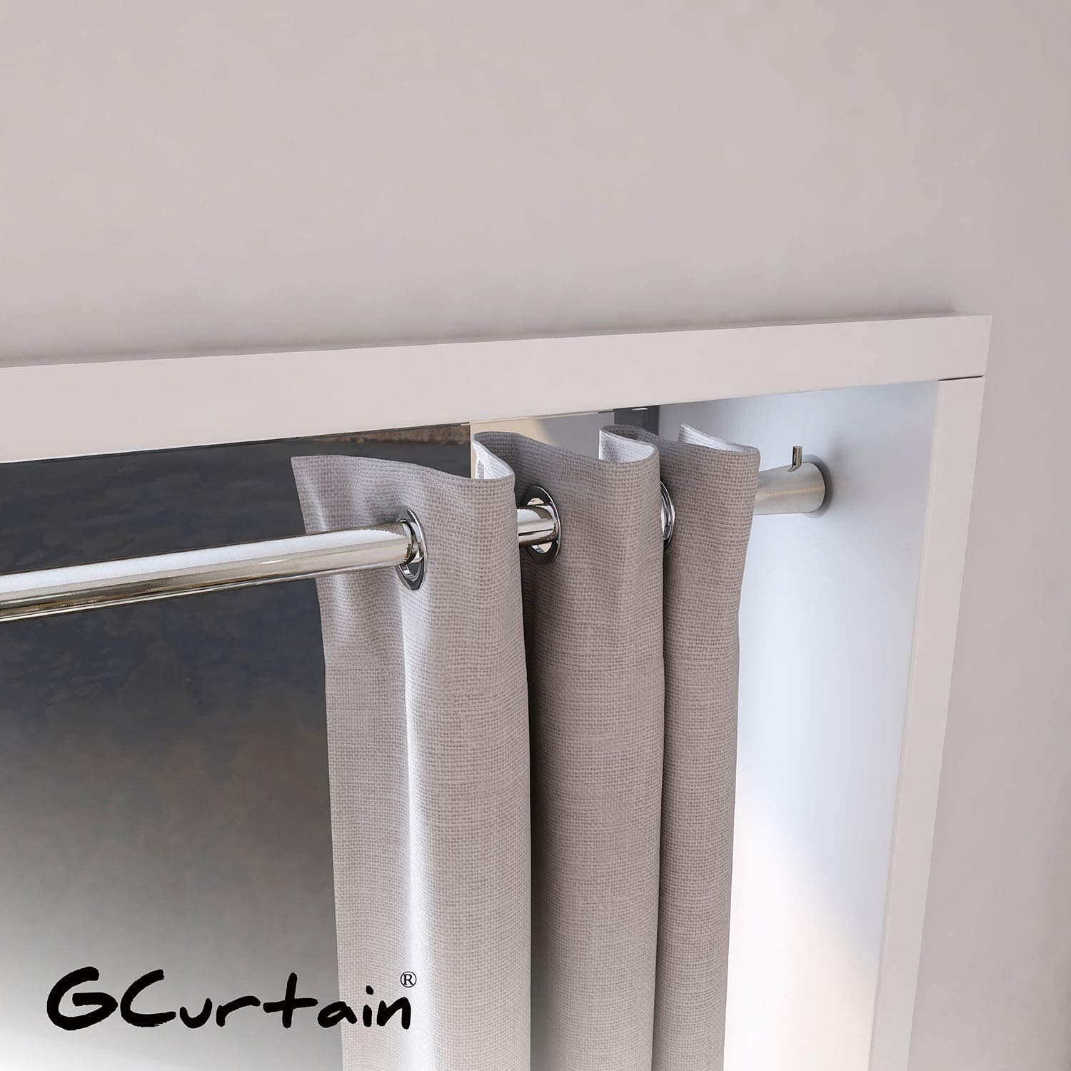 Diametro Divisorio Regolabile dell'asta di Tensione della Molla Asta per tende 16-19mm - Nichel spazzolato/estensibile Lunghezza 34"-56" (86-143 cm)