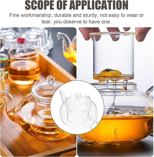 Miniatura 3 de HOLIDYOYO Tetera pequeña de vidrio con infusor Estufa transparente Tetera Tetera de té transparente Tetera Tetera de té de hojas florecientes y