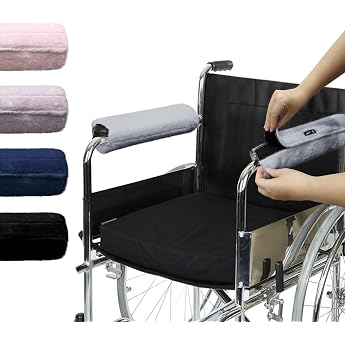 SPRING SEAON Armrests Cushion Wheelchair Arm Rest Covers 2-Piece Office Chair Set Memory Foam Pads Chair Ergonomic Gaming Chair Cover Wheelchair Cushion