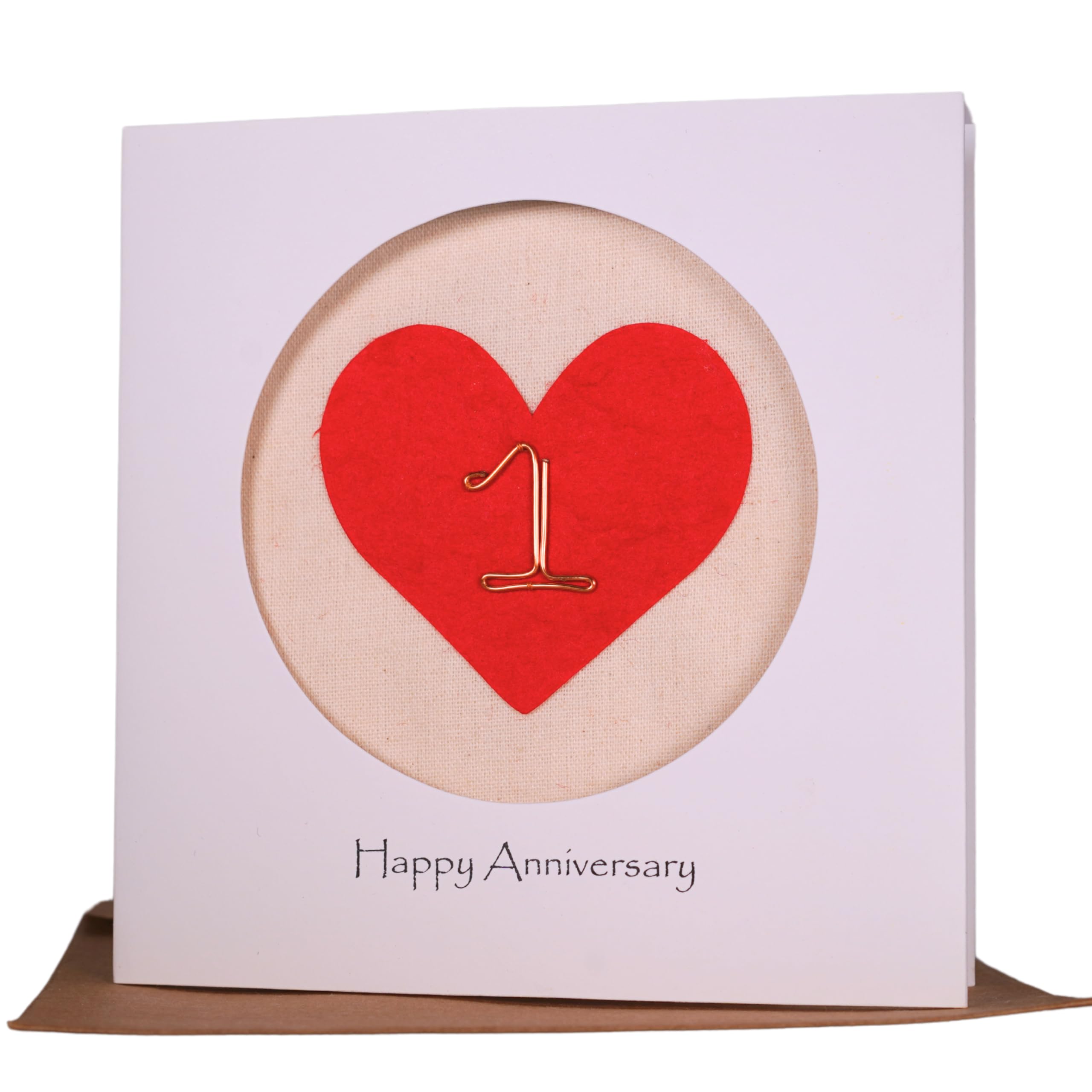 Camellia Bees 1st Wedding Anniversary card, Handmade paper anniversary card for husband, wife, couple, first year (1st)