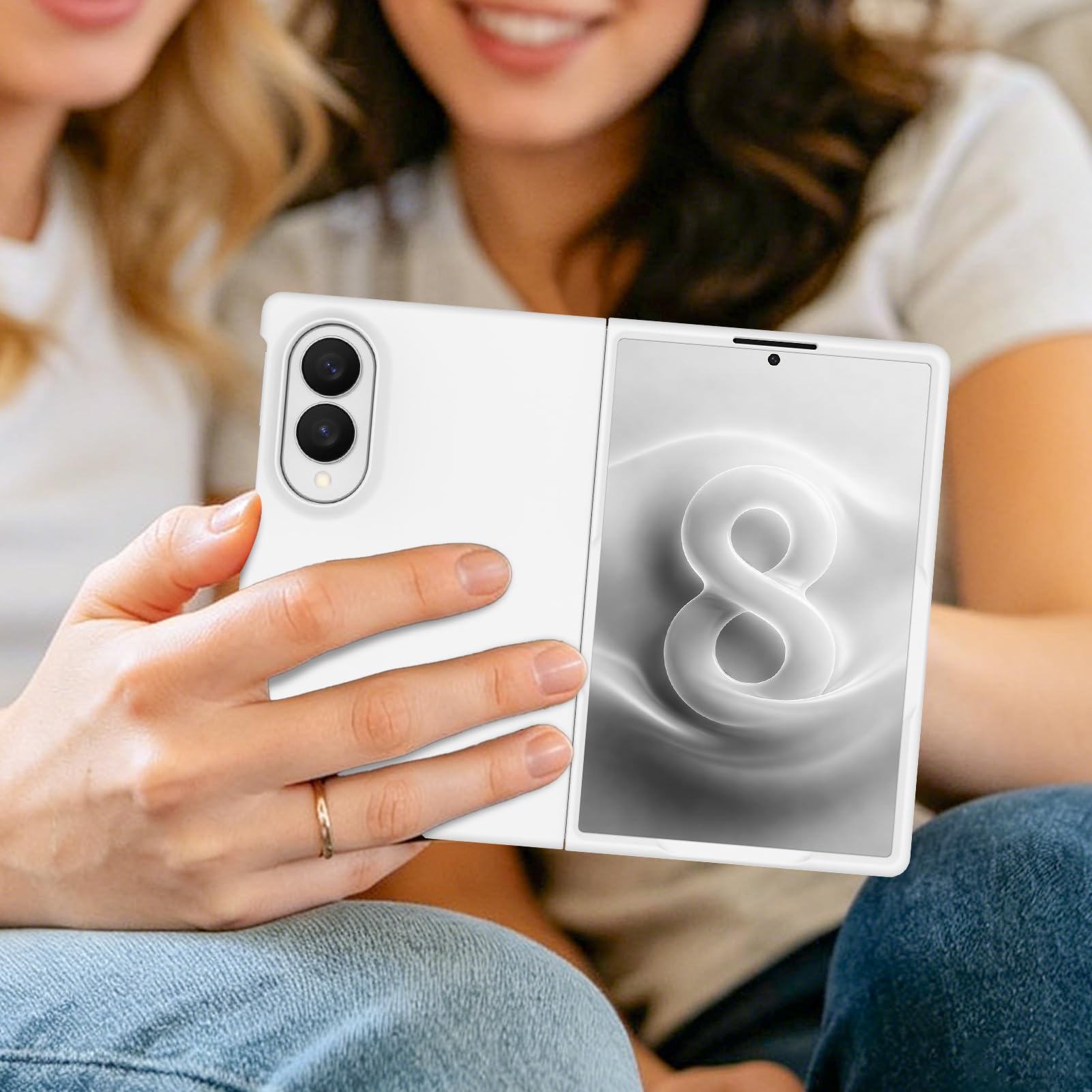 tharlet Funda compatible con Samsung Galaxy Z Fold 8 2026, color blanco