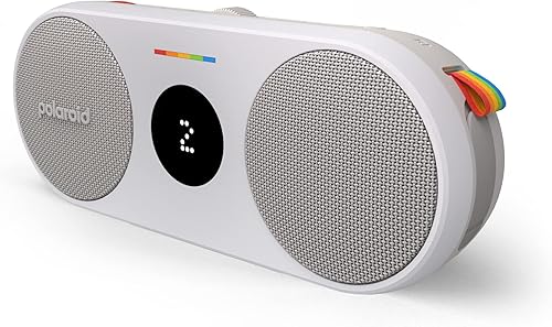 Polaroid P2 - Reproductor de música (gris) - Potente altavoz inalámbrico portátil Bluetooth recargable con emparejamiento estéreo dual