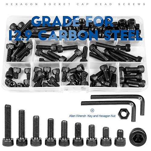 Miniatura 6 de NINDEJIN Tornillos métricos M3 de cabeza hexagonal de cabeza hueca, Allen Socket Drive M3 x 0.157 in 0.197 in  0.236 in 0.315 in 0.394 in 0.472 in